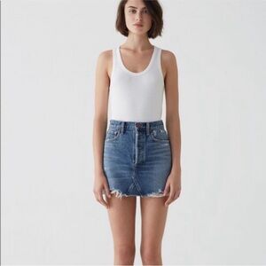 Agolde Distressed Quinn Blue Mini Skirt Size 26